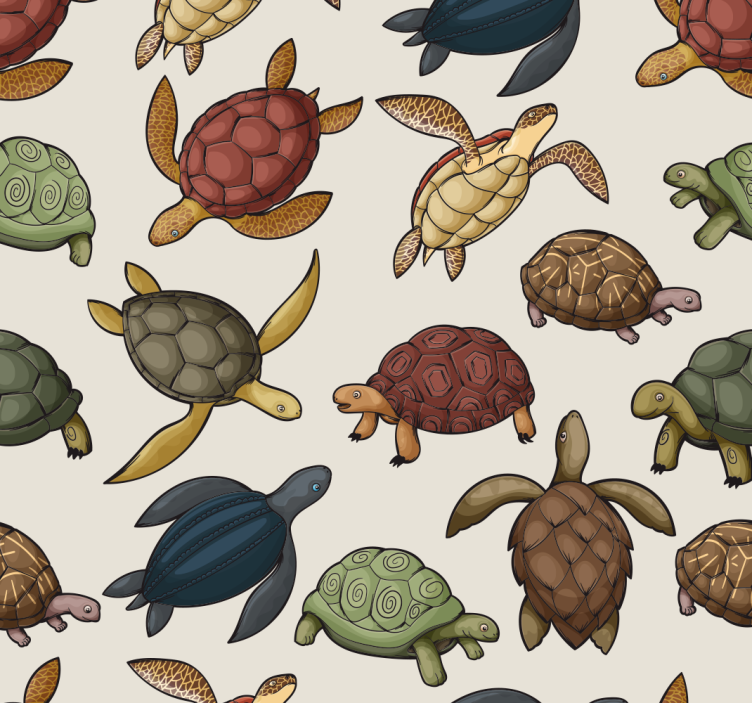 Variety of turtles Animal Wallpaper - TenStickers