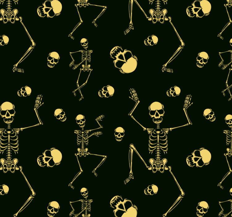 funny skeletons dancing White Wallpaper - TenStickers