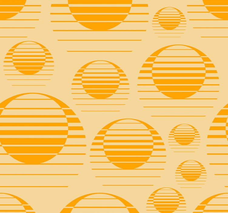 Retro sun draw Geometric shape wallpaper - TenStickers