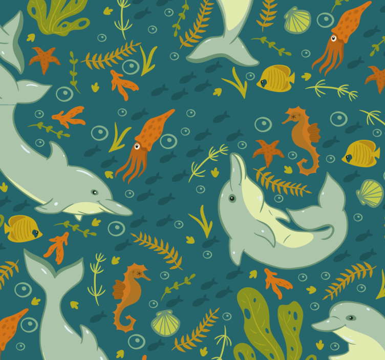 Underwater Fauna animal wallpaper - TenStickers
