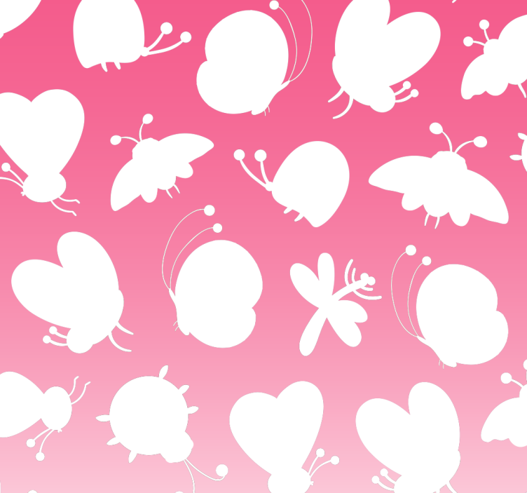 Butterflies with pink degradation wallpaper - TenStickers