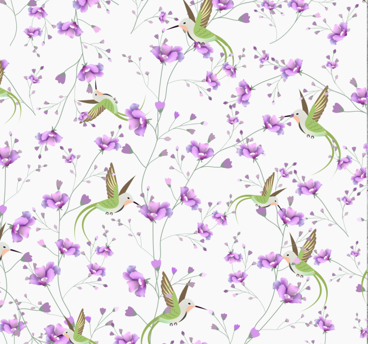 Colourful Hummingbird Grey Animal Wallpaper - TenStickers