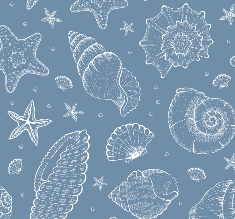Marine life and seashells Sea life wallpaper - TenStickers