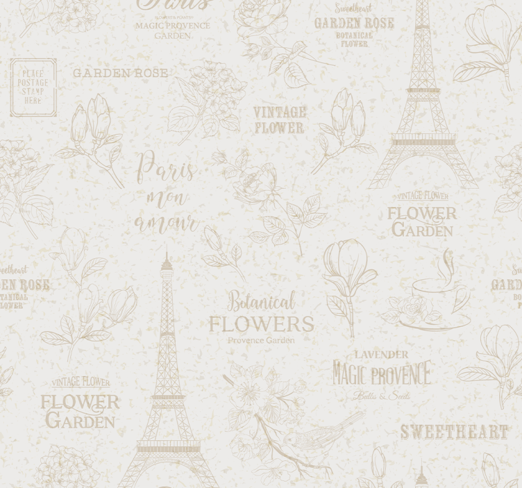 Paris style vintage wallpaper - TenStickers
