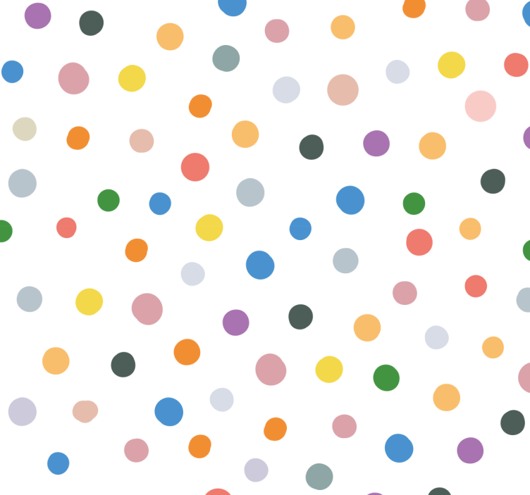 Colorful dots on white Spotty Wallpaper - TenStickers