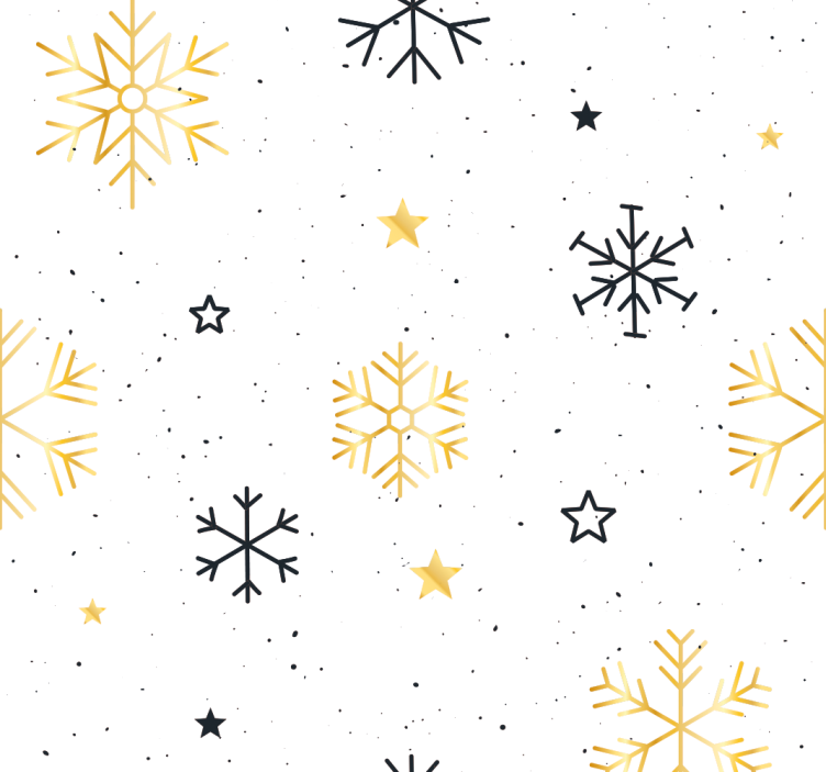 Starry Snowflakes Pattern christmas wallpaper - TenStickers