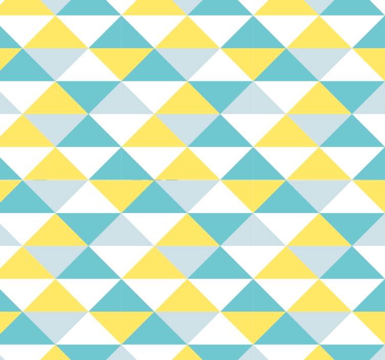 Yellow and blue geometric tile wallpaper - TenStickers
