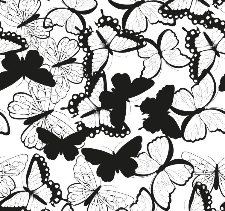 Butterfly wallpaper butterfly abundance - TenStickers