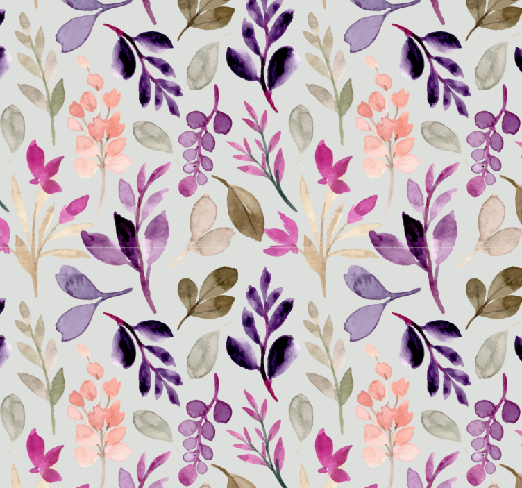 Botanical Nursery floral ornament wallpaper - TenStickers