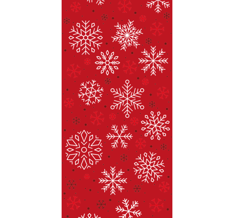 Snowflakes on red background wallpaper - TenStickers