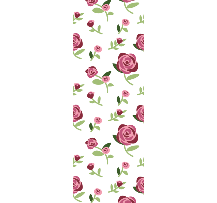 Pink flowers on green branches flower wallpaper - TenStickers