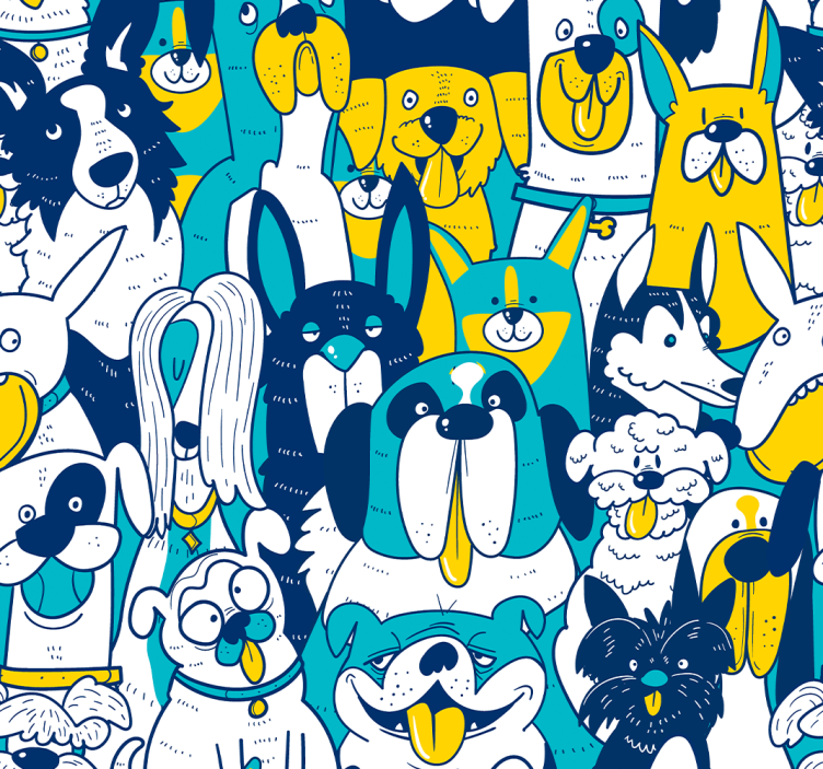 Dog seamless patter Animal Wallpaper - TenStickers