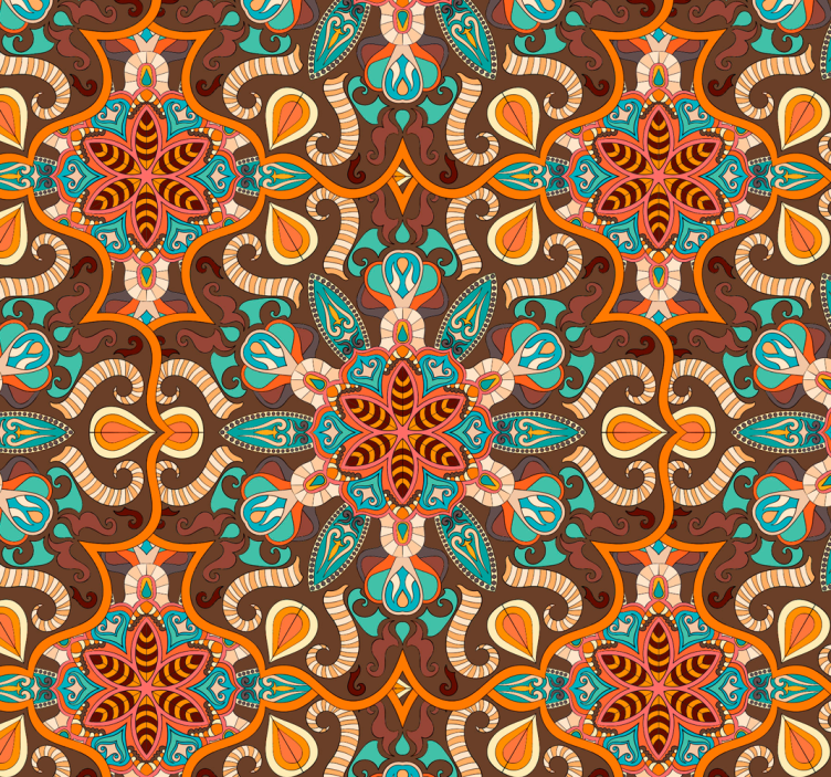Vintage mandala elements tile wallpaper - TenStickers