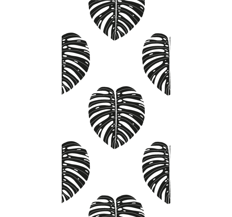 Monstera leaf black wallpaper - TenStickers