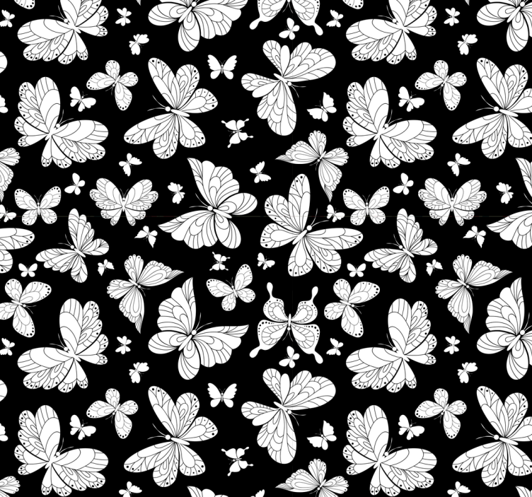 Black butterflies butterfly wallpaper - TenStickers