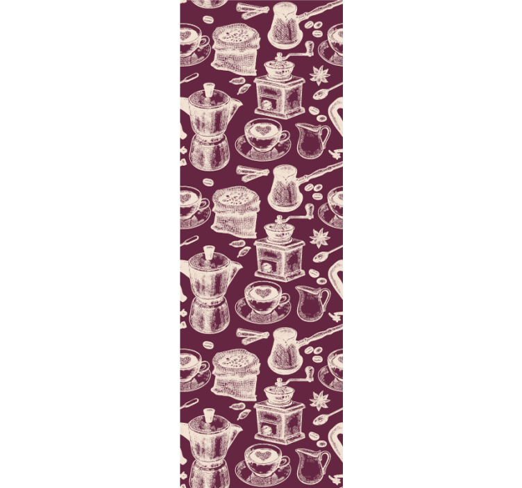 Coffee Motif Pattern kitchen wallpaper - TenStickers