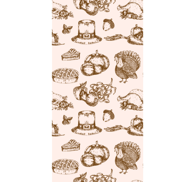 Thanksgiving food sketches Wallpaper - TenStickers