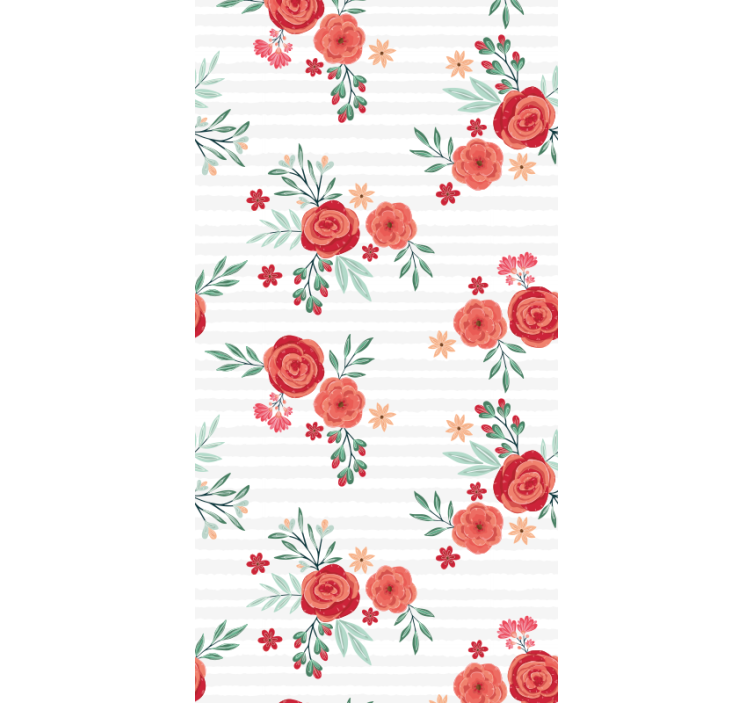 Floral Striped Pattern flower wallpaper - TenStickers