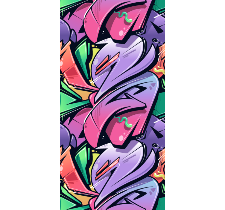 Bright abstract graffiti Art Wallpaper - TenStickers