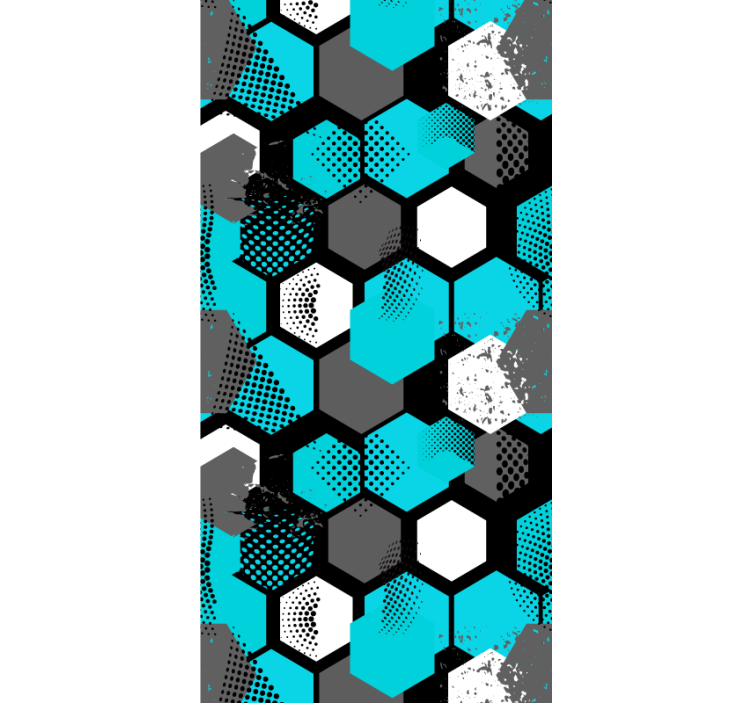 Honey comb blue design Art Wallpaper - TenStickers