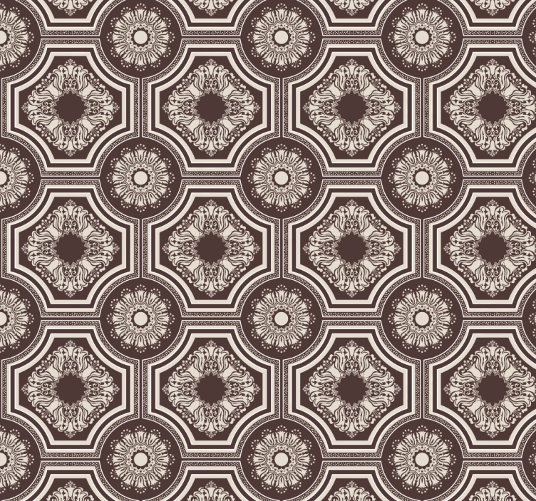 Golden Pattern Tile Ornamental Wallpaper - TenStickers