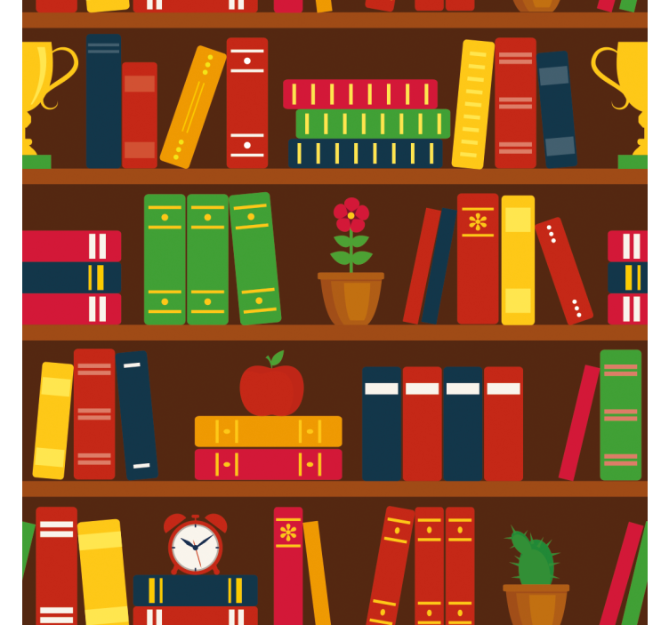 Library Motif home office wallpaper - TenStickers