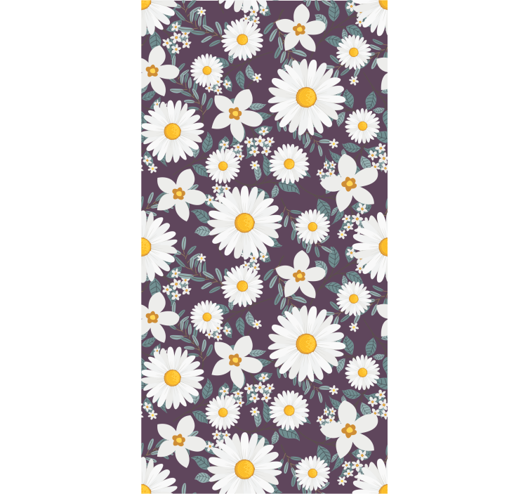 Daisy Floral Pattern flower wallpaper - TenStickers