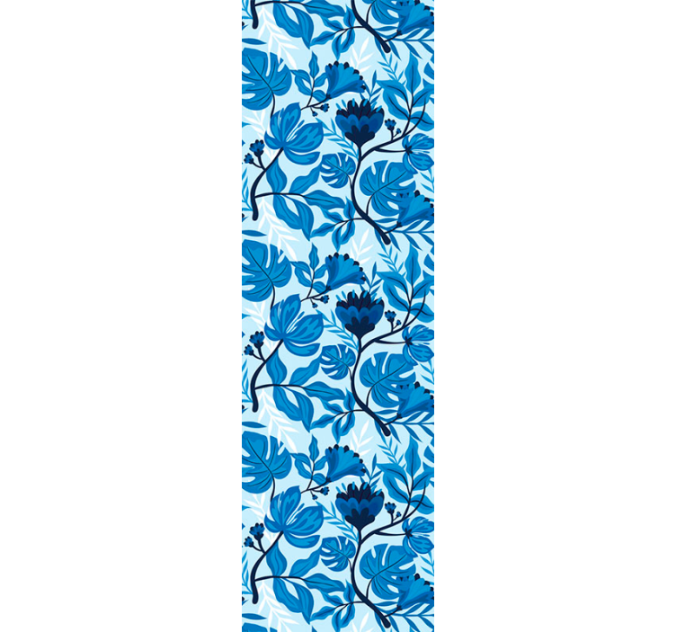 Exhotic blue flower wallpaper - TenStickers