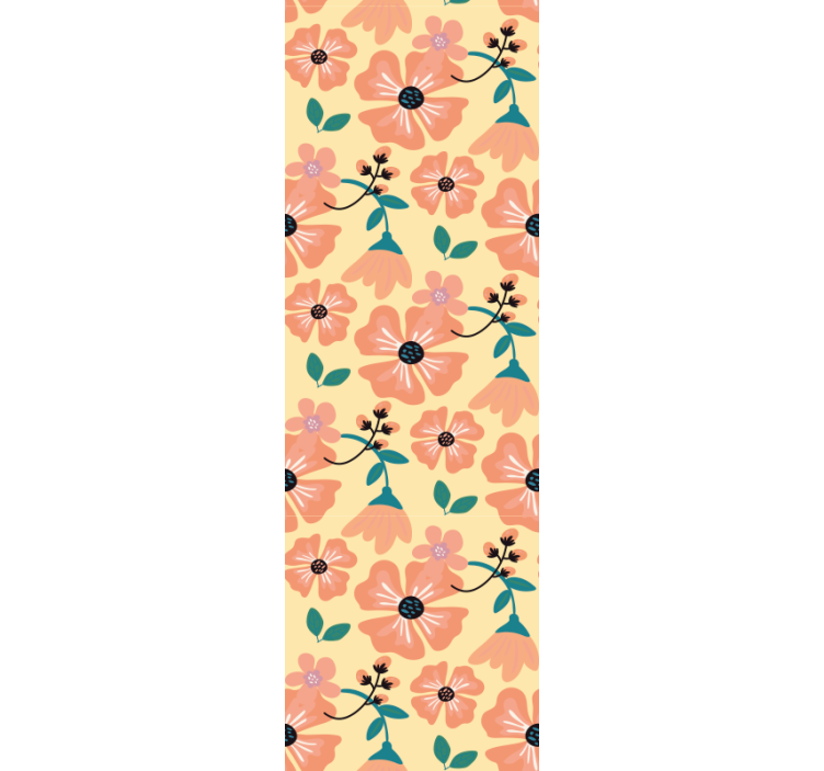 Floral Bloom Pattern flower wallpaper - TenStickers
