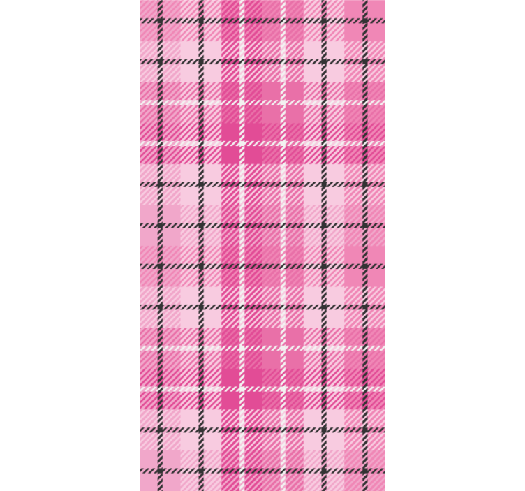 Pink and black tartan classic wallpaper - TenStickers