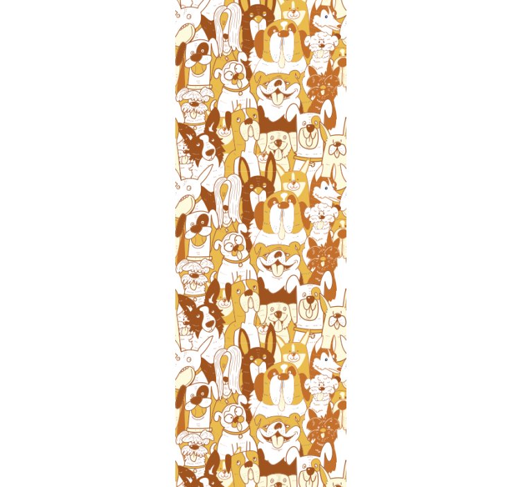 White and Orange Pattern dogs wallpaper - TenStickers