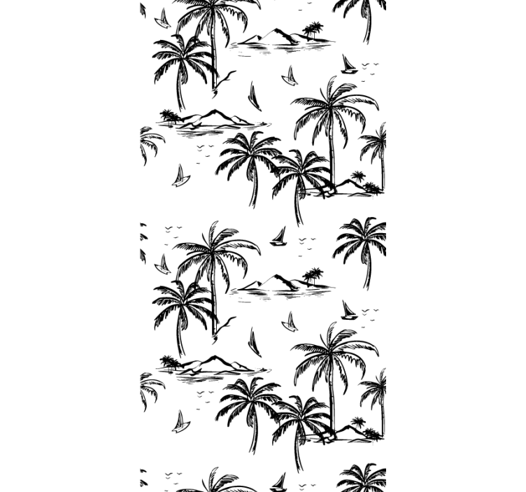 Tropical palms tree wallpaper - TenStickers