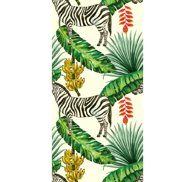 Tropical Zebra Print animal wallpaper - TenStickers