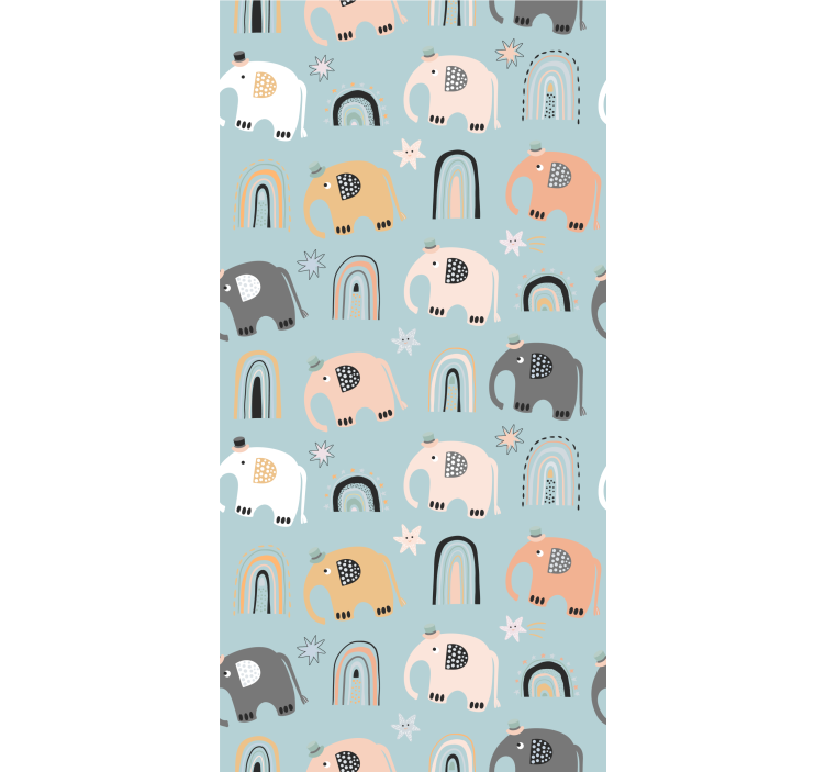 Elephant Rainbow Motifs kids wallpaper - TenStickers