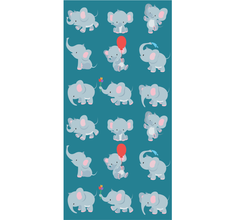 Playful Elephants nursery wallpaper - TenStickers