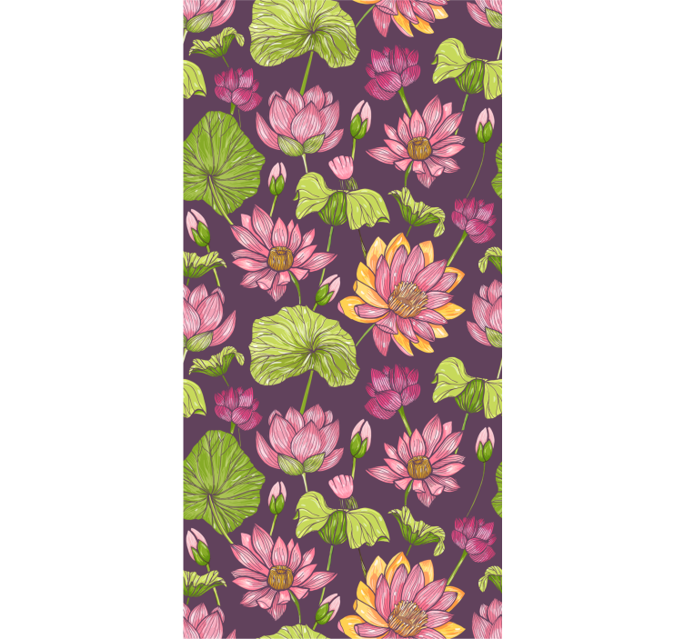 Botanical Bloom Pattern flower wallpaper - TenStickers
