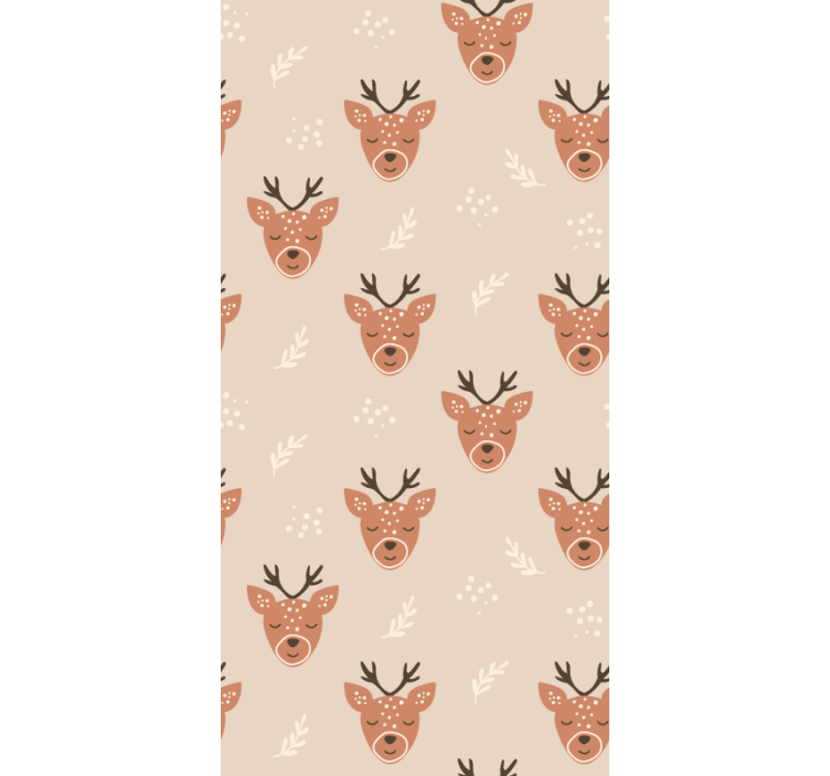 Reindeer Pattern animal wallpaper - TenStickers