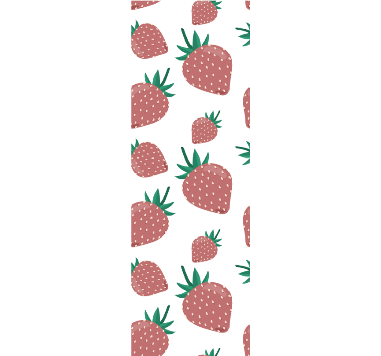 Colorful hand drawn strawberry wallpaper - TenStickers