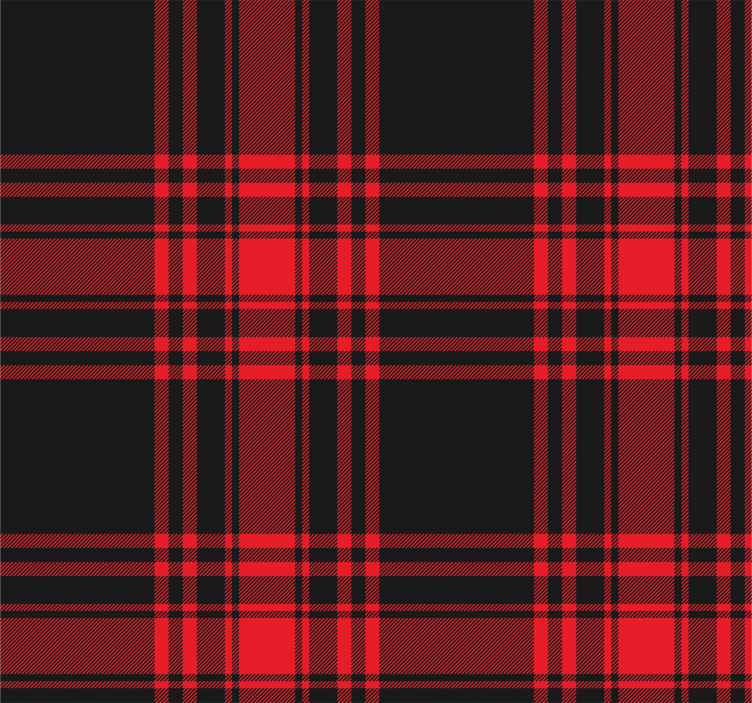 Menzies tartan black red pattern wallpaper - TenStickers