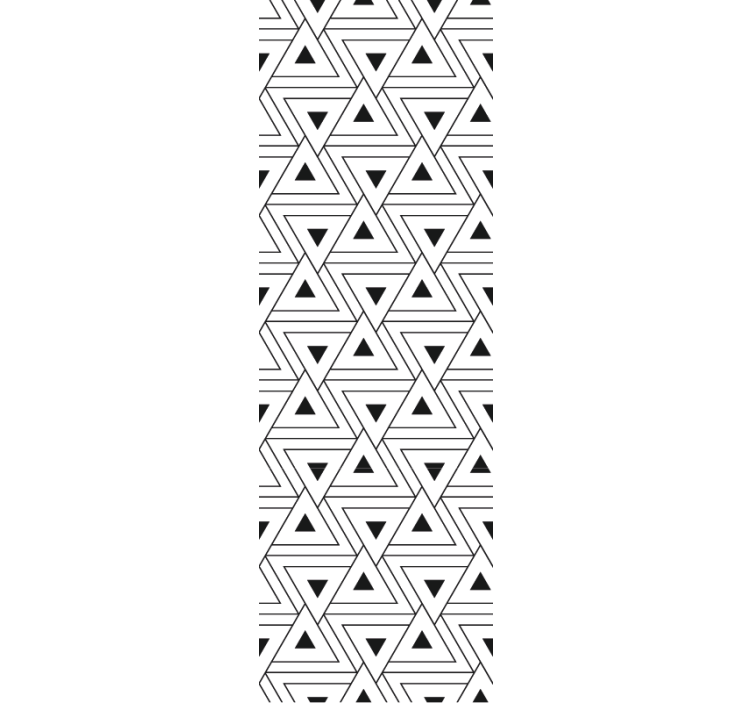 Black and white triangular outline bathroom wallpaper - TenStickers