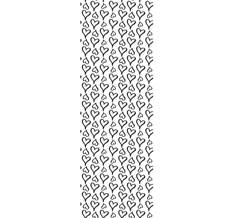 Black illustrated heart icons Modern Wallpaper - TenStickers