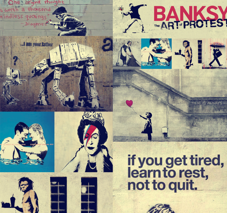 Collage - Bansky Art Wallpaper - TenStickers
