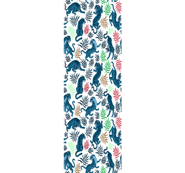 Tropical Tiger Motif animal wallpaper - TenStickers