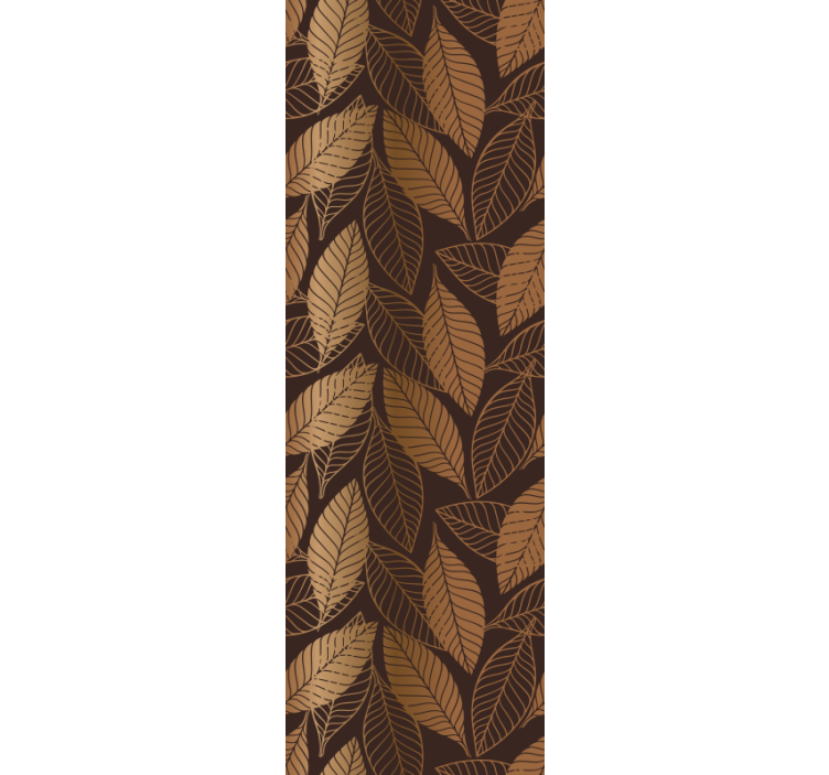 Golden leaves on earth tone Modern Wallpaper - TenStickers