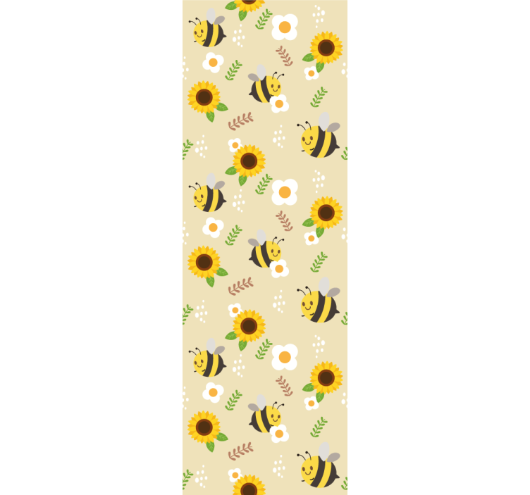 Buzzy Sunflowers animal wallpaper - TenStickers