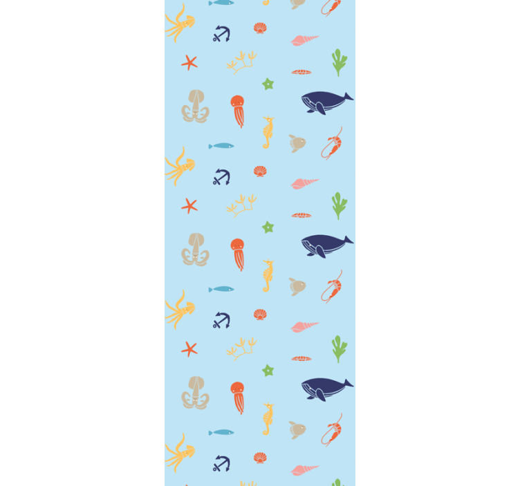Ocean Fauna Pattern animal wallpaper - TenStickers