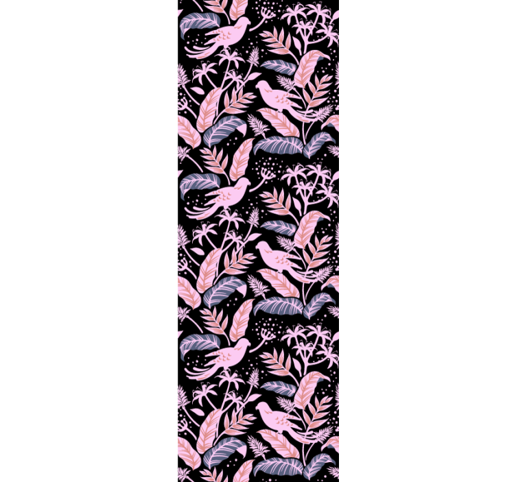 Birds Floral Harmony ornamental wallpaper - TenStickers