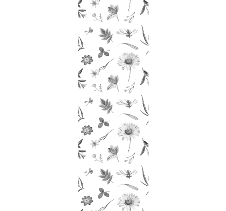 Floral Sketches flower wallpaper - TenStickers