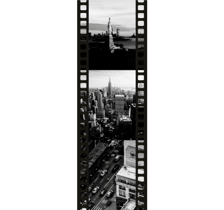 Filmstrip Cityscape city wallpaper - TenStickers