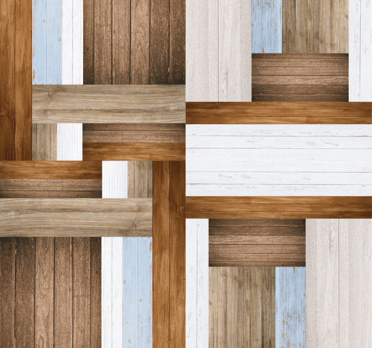 Rustic Herringbone Pattern Wood Effect Wallpaper - TenStickers